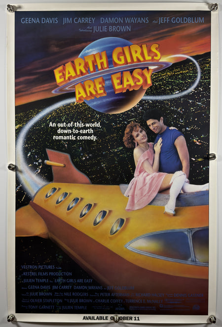 EARTH GIRLS ARE EASY 1988 Original Video Release Poster 27x41 SS Rolled Geena Davis Jim Carrey - Joe's Geek VLT