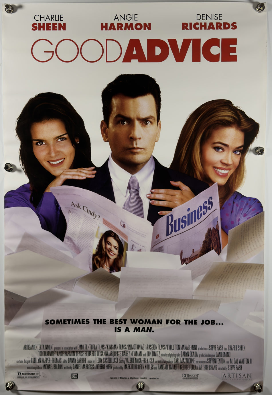 GOOD ADVICE 2001 Original Movie Poster 27x40 SS Rolled Charlie Sheen Denise Richards Angie Harmon - Joe's Geek VLT