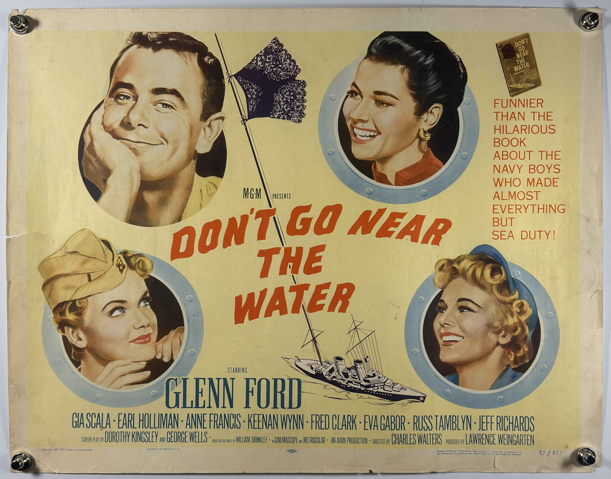 DON'T GO NEAR THE WATER 1957 Original Movie Poster 22x28 SS Rolled Glenn Ford MGM