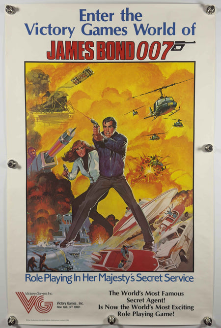 JAMES BOND 007 1983 Original Victory Games RPG Poster Role Playing Game EON SS Rolled
