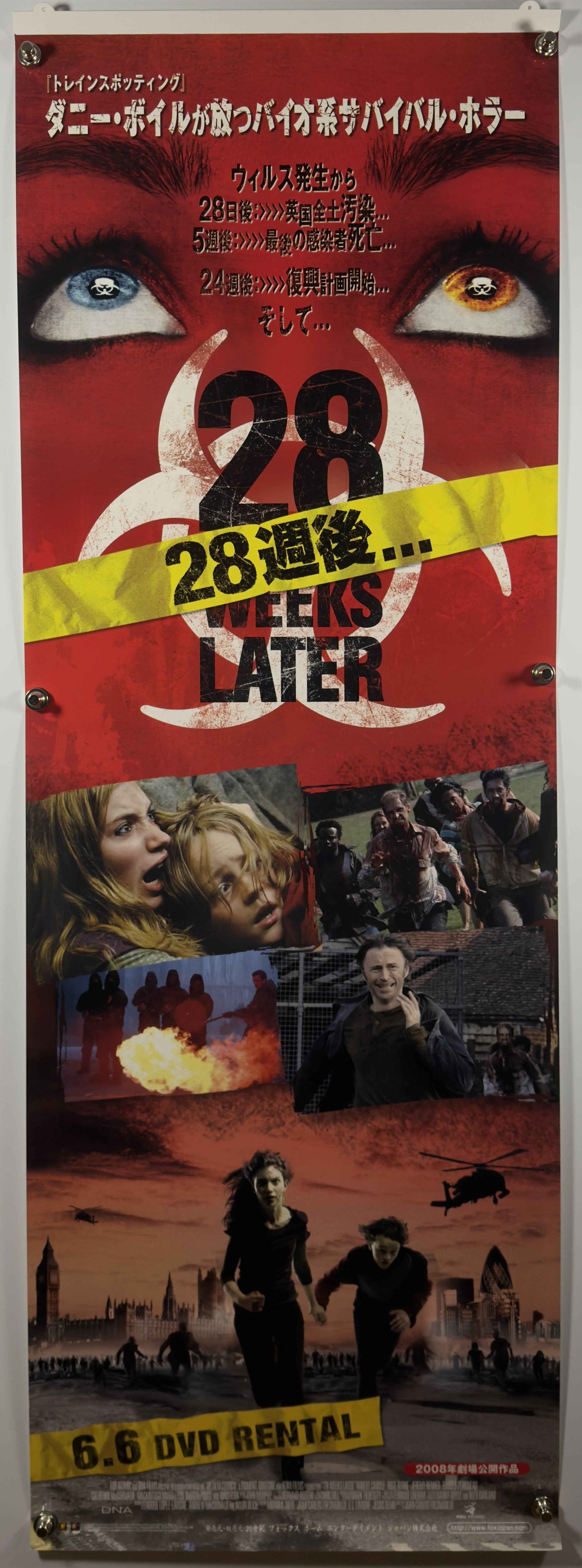 28 WEEKS LATER 2008 Original Japanese DVD Rental Poster/Banner SS Rolled Horror 6.6 Release