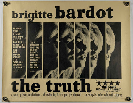 THE TRUTH 1961 Original Movie Poster 22x28 SS Rolled Brigitte Bardot