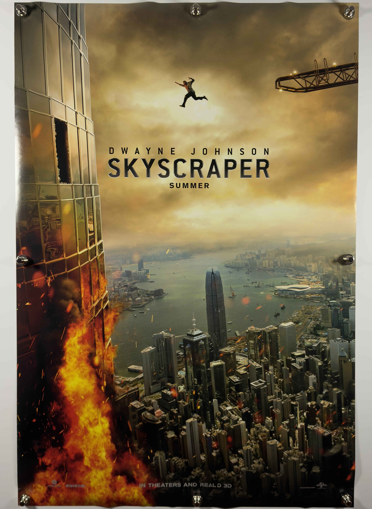 SKYSCRAPER 2018 Original Teaser Movie Poster 27x40 DS Rolled Advance Dwayne Johnson Summer