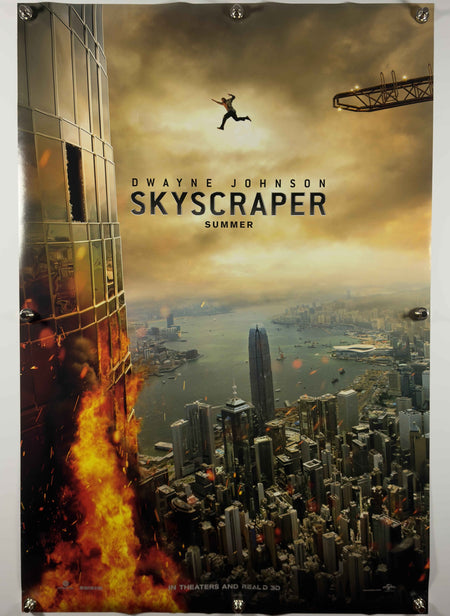 SKYSCRAPER 2018 Original Teaser Movie Poster 27x40 DS Rolled Advance Dwayne Johnson Summer