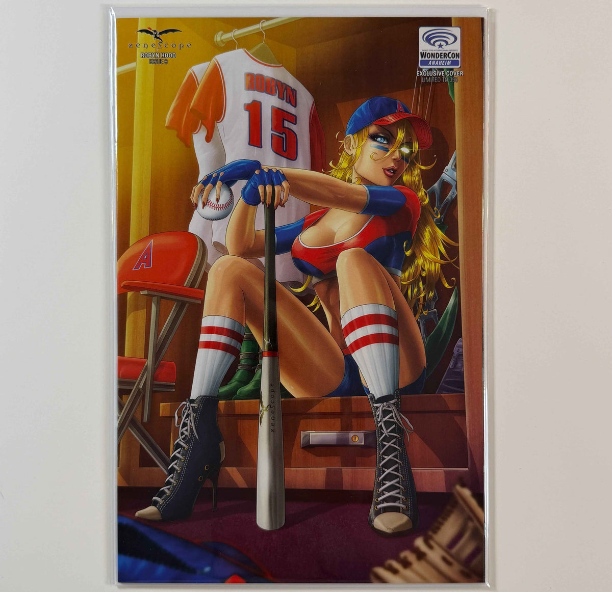 ZENESCOPE ROBYN HOOD #8 ROBYN BASEBALL WONDERCON ANAHEIM EXCLUSIVE LE 350 COMIC BOOK JASON CARDY