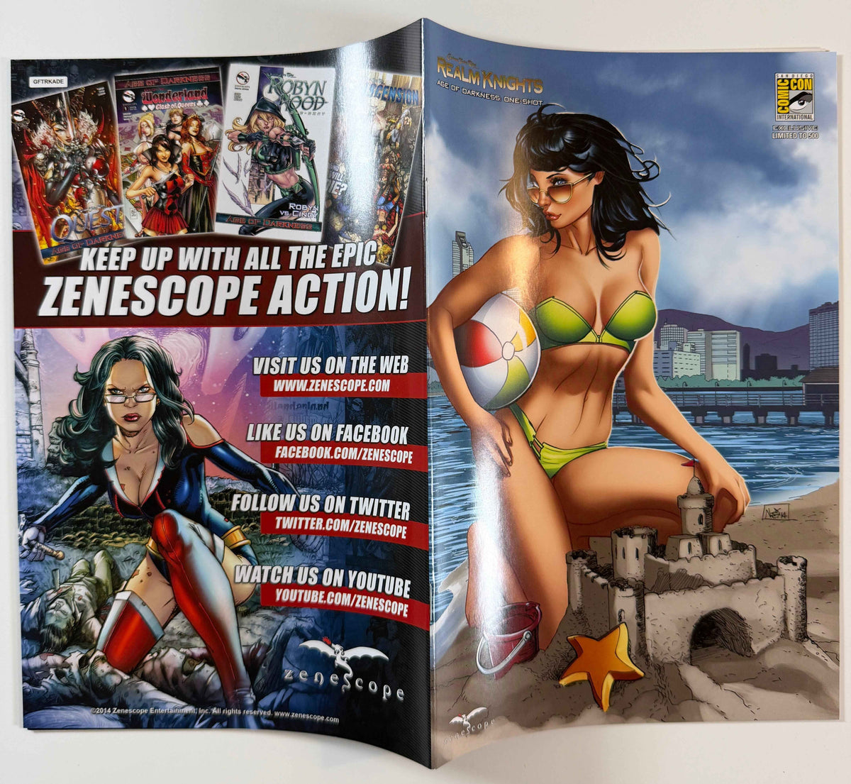 ZENESCOPE REALM KNIGHTS AGE OF DARKNESS ONE SHOT BEACH SAN DIEGO COMIC CON EXCLUSIVE LE 500 COMIC BOOK NEI RUFFINO