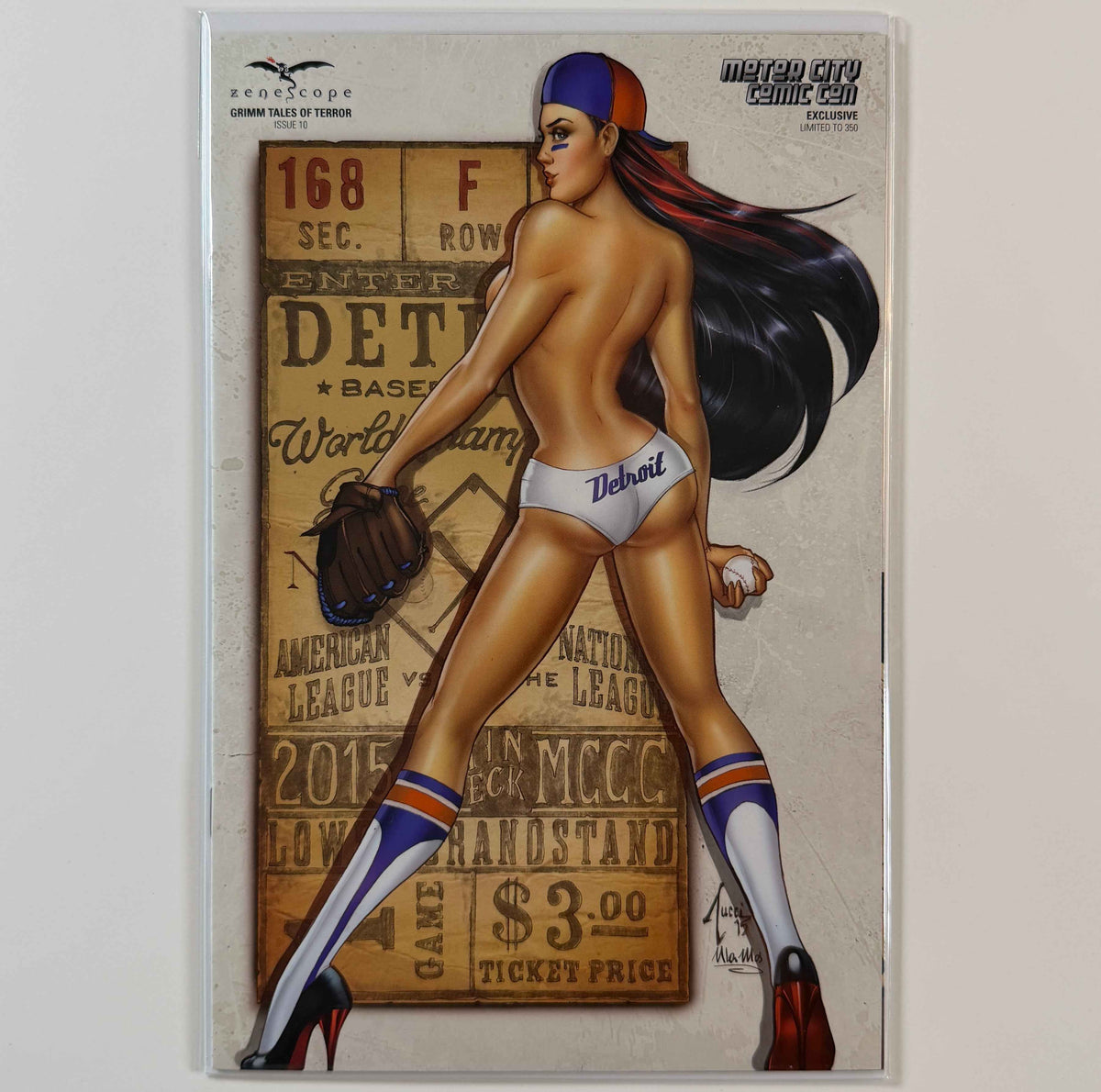ZENESCOPE GRIMM TALES OF TERROR #10 DETROIT BASEBALL MOTOR CITY COMIC CON EXCLUSIVE LE 350 COMIC BOOK BILLY TUCCI ULA MOS