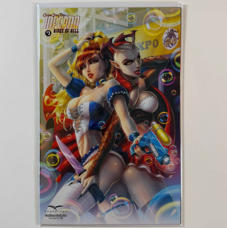 ZENESCOPE INFERNO RINGS OF HELL #3 COMIKAZE EXCLUSIVE LE 500 COMIC BOOK JASON CARDY