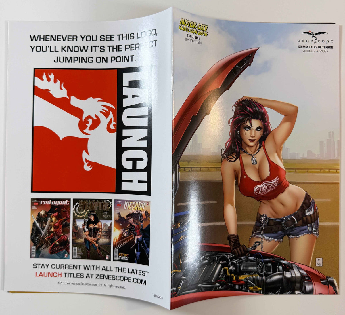 ZENESCOPE GRIMM TALES OF TERROR VOLUME 2 #7 DETROIT MECHANIC MOTOR CITY COMIC CON EXCLUSIVE LE 350 COMIC BOOK MIKE KROME