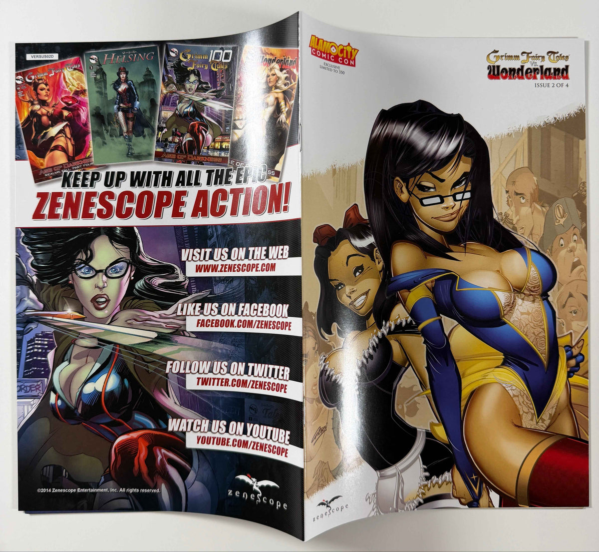 ZENESCOPE GRIMM FAIRY TALES VS WONDERLAND #2 CALIE SELA ALAMO CITY COMIC CON EXCLUSIVE LE 350 COMIC BOOK PAUL GREEN