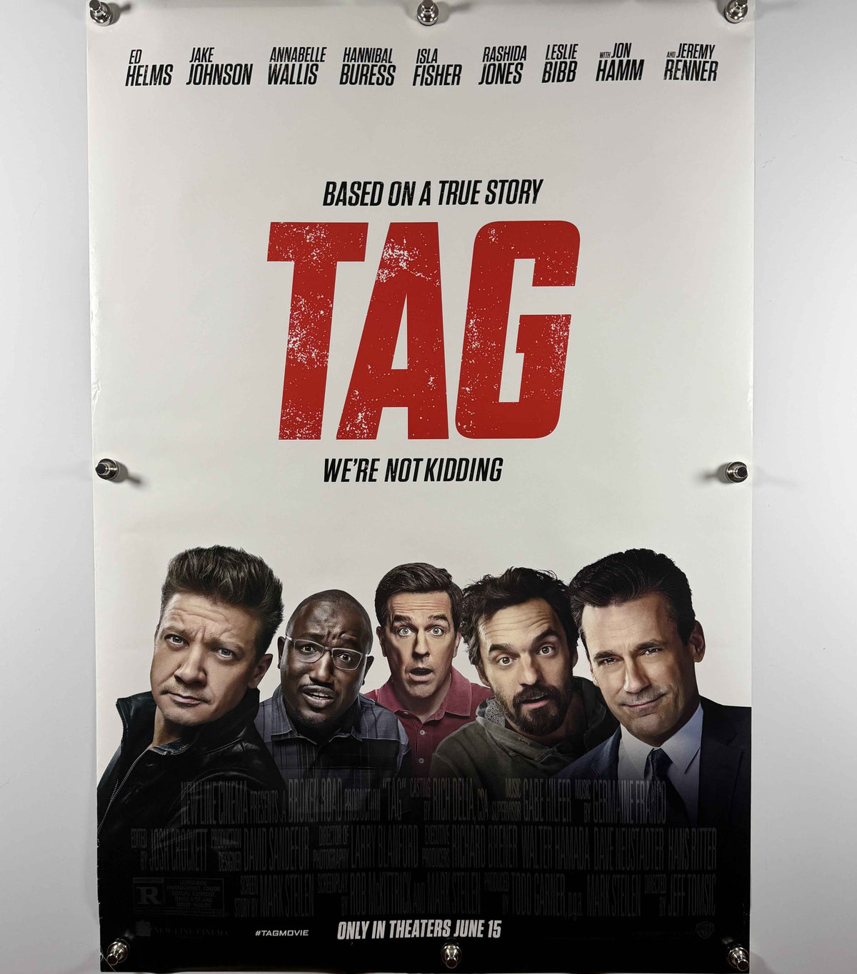 TAG 2018 Original Movie Poster 27x40 DS Rolled Ed Helms Jeremy Renner Jon Hamm