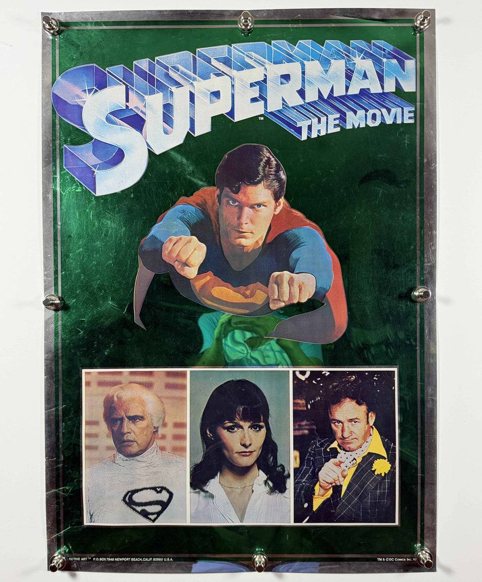 HOLY GRAIL - SUPERMAN THE MOVIE 1978 Original Foil Mylar Poster 21x30 SS Rolled Reflective Art Christopher Reeve