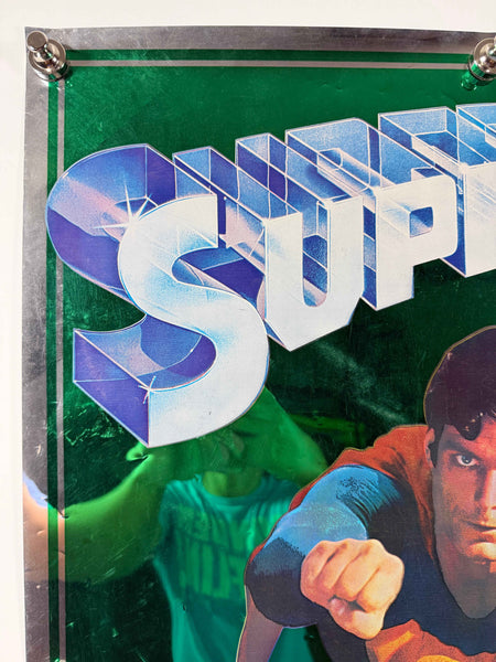 HOLY GRAIL - SUPERMAN THE MOVIE 1978 Original Foil Mylar Poster 21x30 SS Rolled Reflective Art Christopher Reeve
