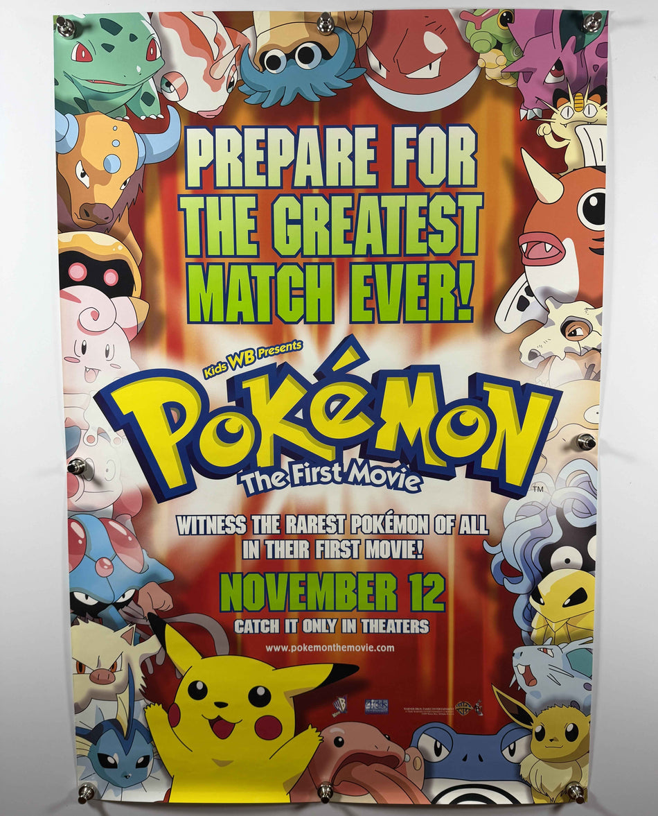 POKEMON THE FIRST MOVIE 1999 Original Movie Poster Style B 27x40 DS Rolled Advance Pikachu Mewtwo