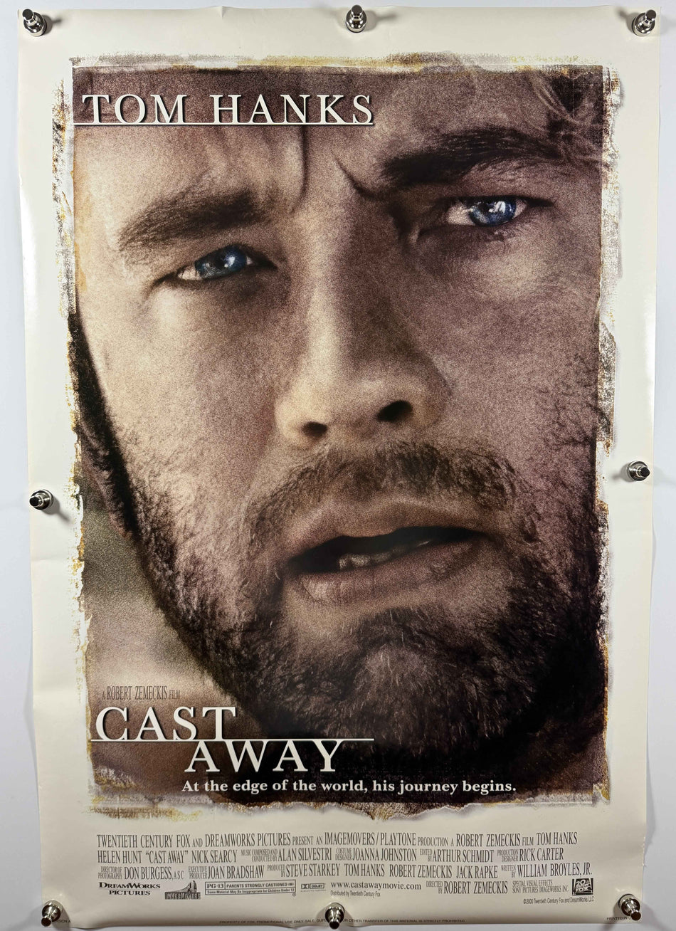 CAST AWAY 2000 Original Movie Poster 27x40 DS Rolled Tom Hanks Robert Zemeckis