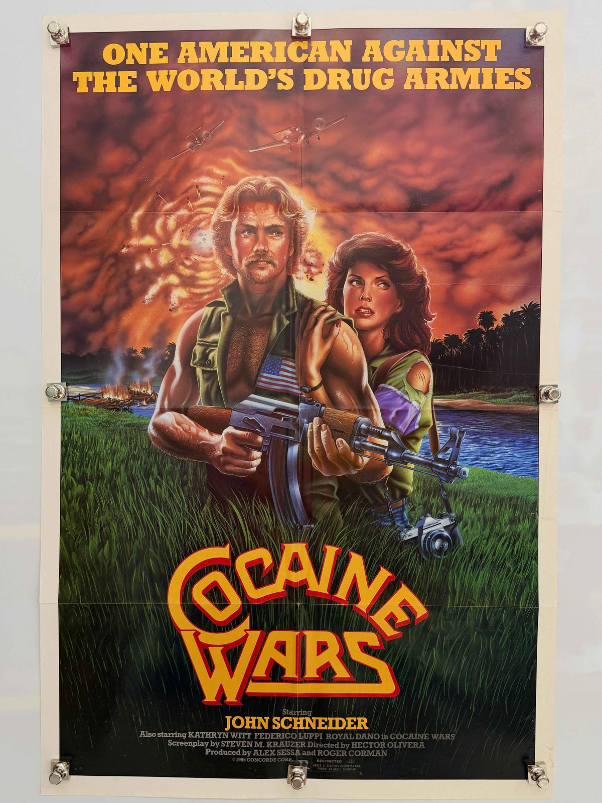COCAINE WARS 1985 Original Movie Poster 27x41 SS John Schneider