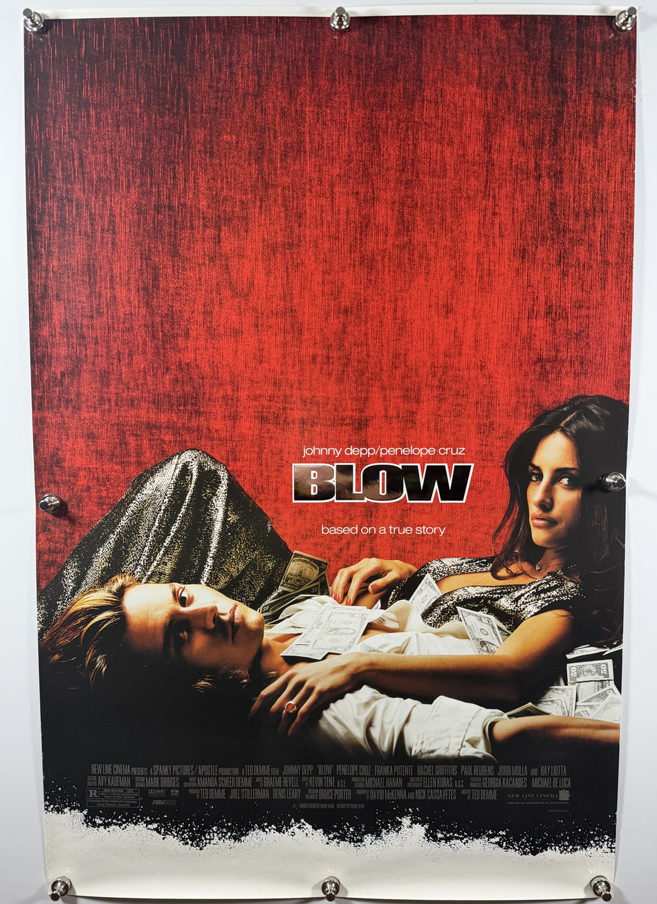 BLOW 2001 Original Movie Poster Foil Title Logo 27x40 DS Rolled Johnny Depp Penelope Cruz