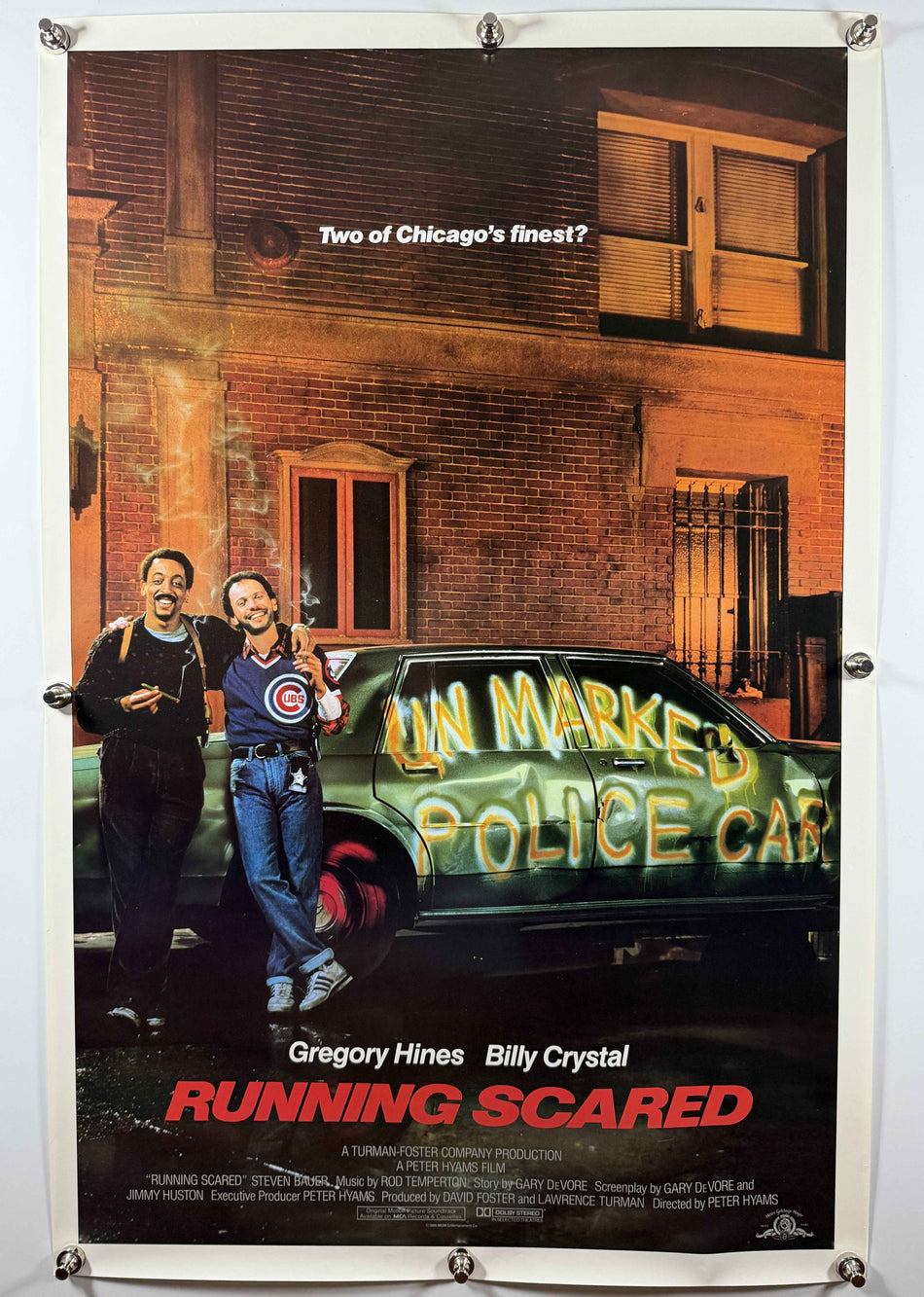 RUNNING SCARED 1986 Original Movie Poster 27x41 SS Rolled Gregory Hines Billy Crystal