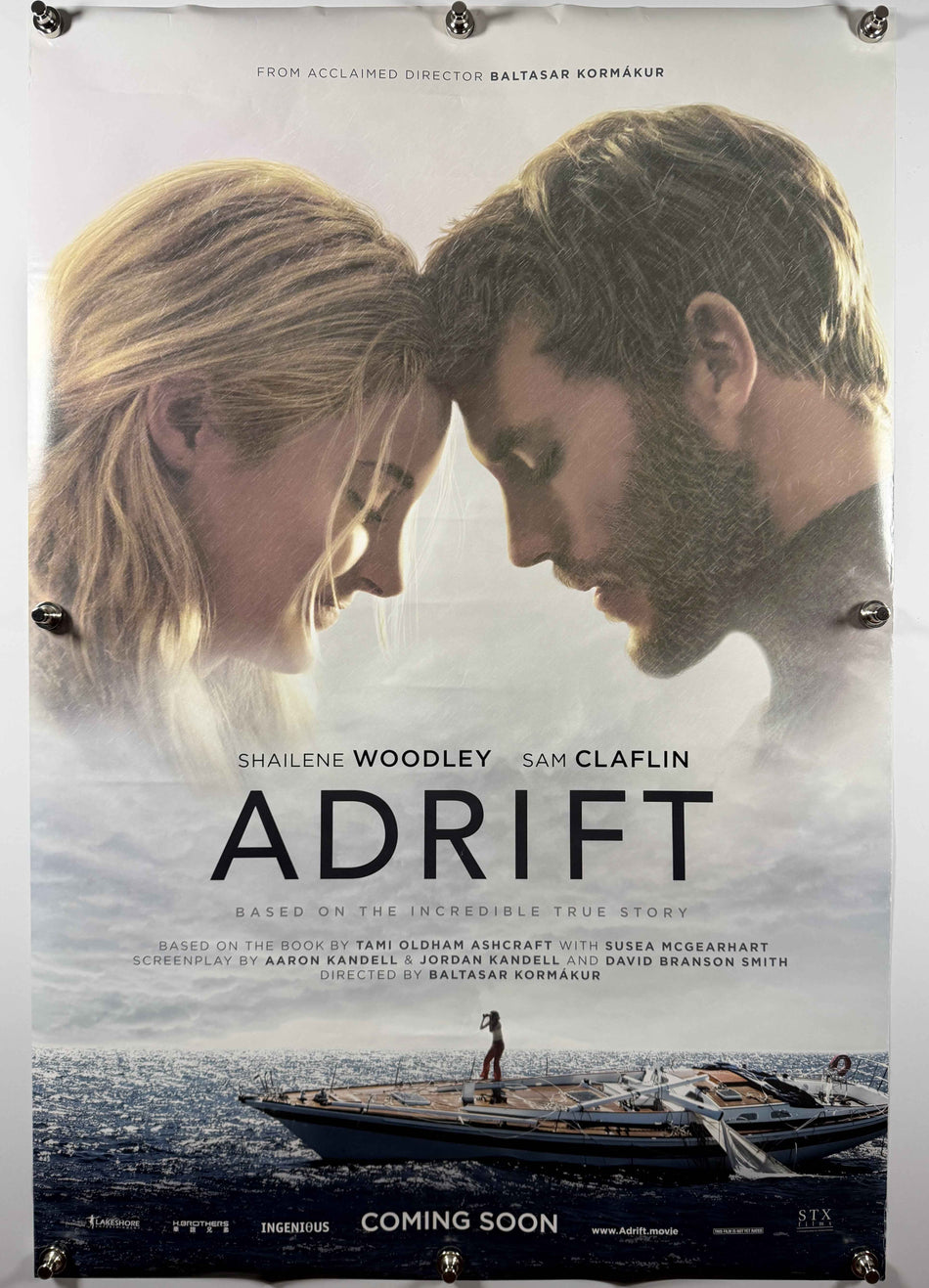 ADRIFT 2018 Original Advance Movie Poster 27x40 SS Rolled Shailene Woodley Sam Claflin