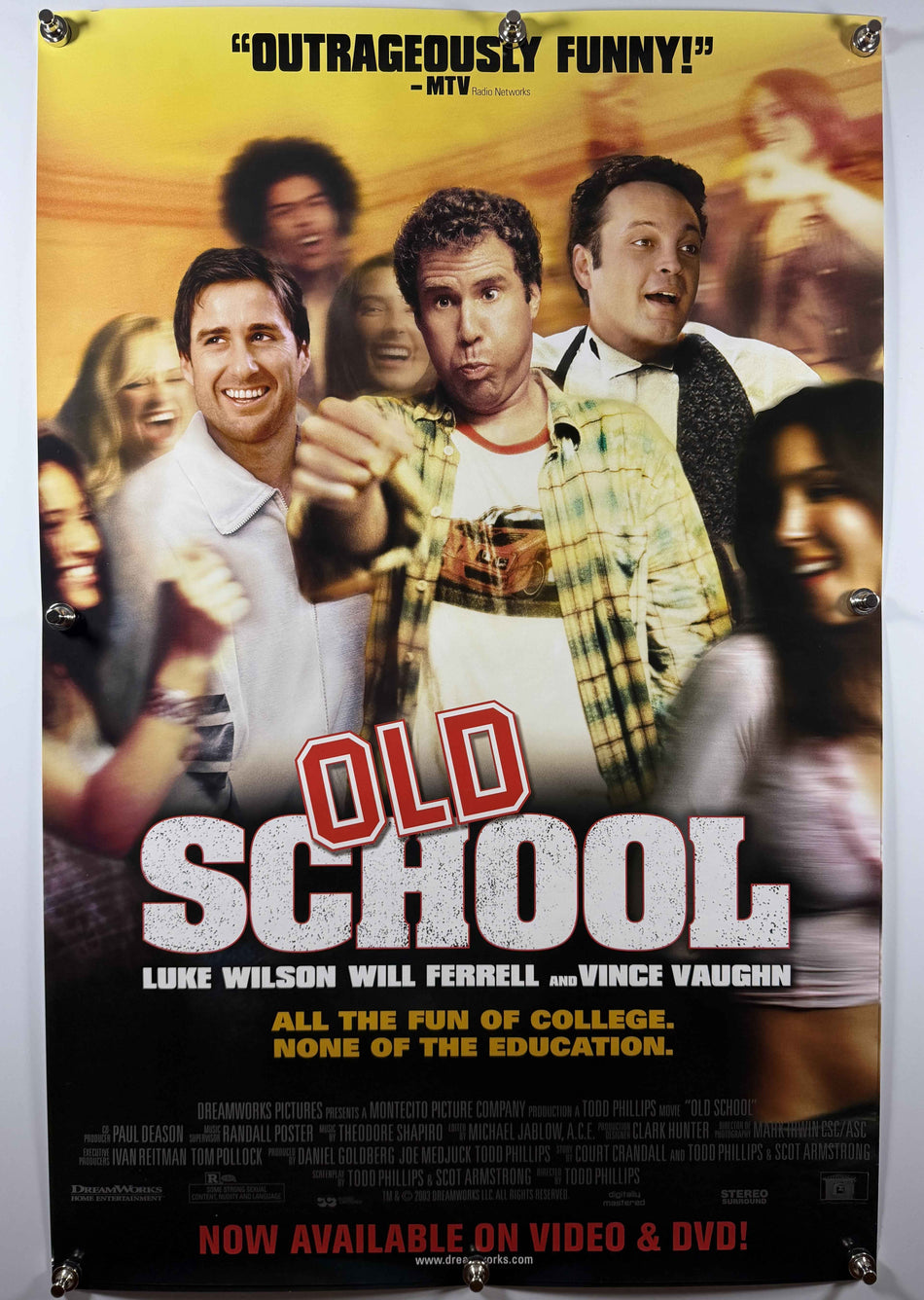 OLD SCHOOL 2003 Original Video Release Poster 27x40 SS Rolled Luke Wilson Will Ferrell Vince Vaughn