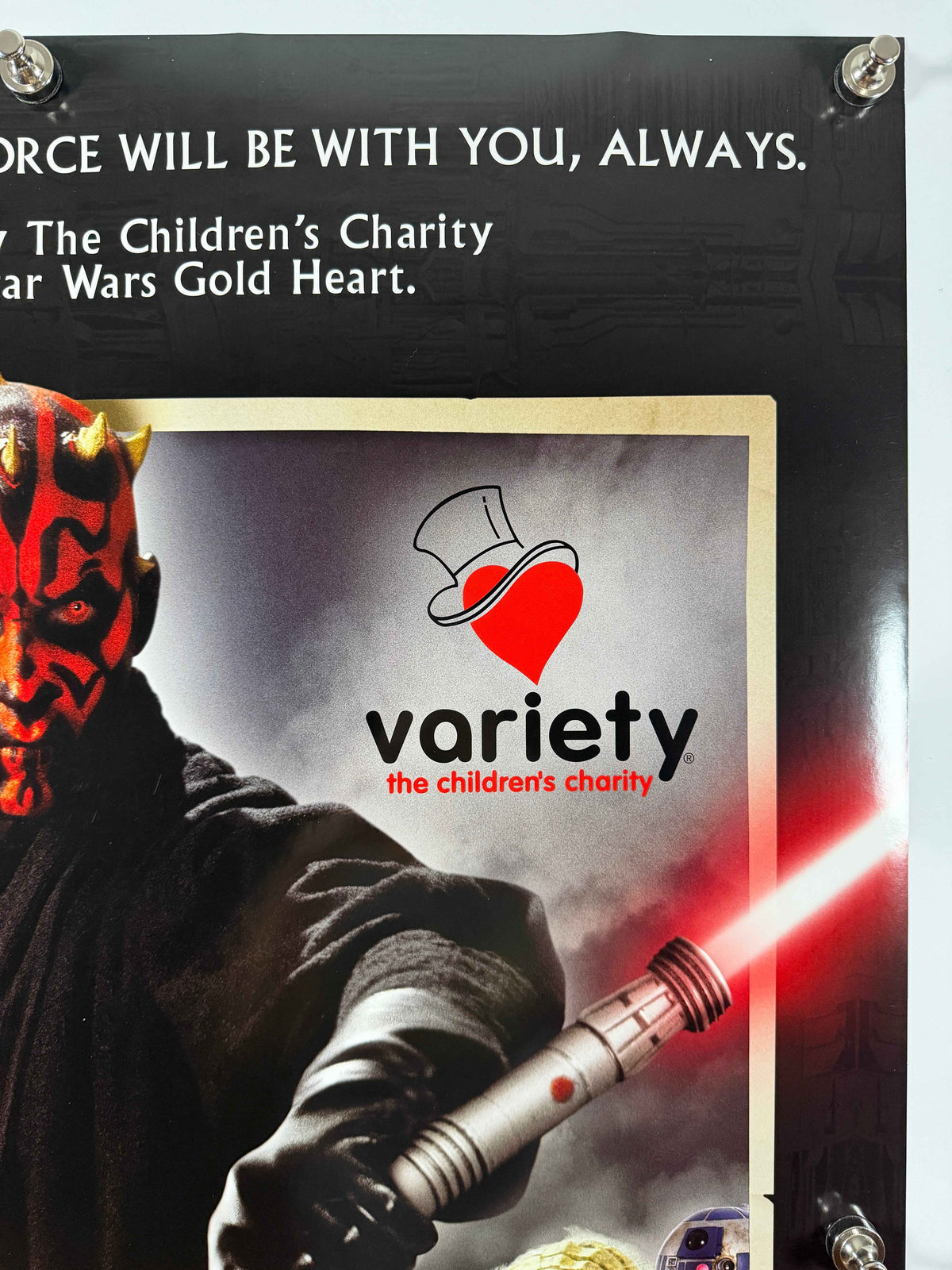 * HOLY GRAIL* STAR WARS EPISODE I THE PHANTOM MENACE 3D 2011 Original Variety Gold Heart Charity Postern 27x40 DS Rolled