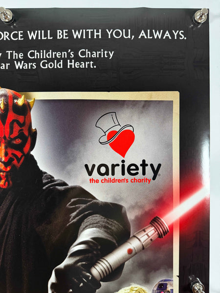 * HOLY GRAIL* STAR WARS EPISODE I THE PHANTOM MENACE 3D 2011 Original Variety Gold Heart Charity Postern 27x40 DS Rolled
