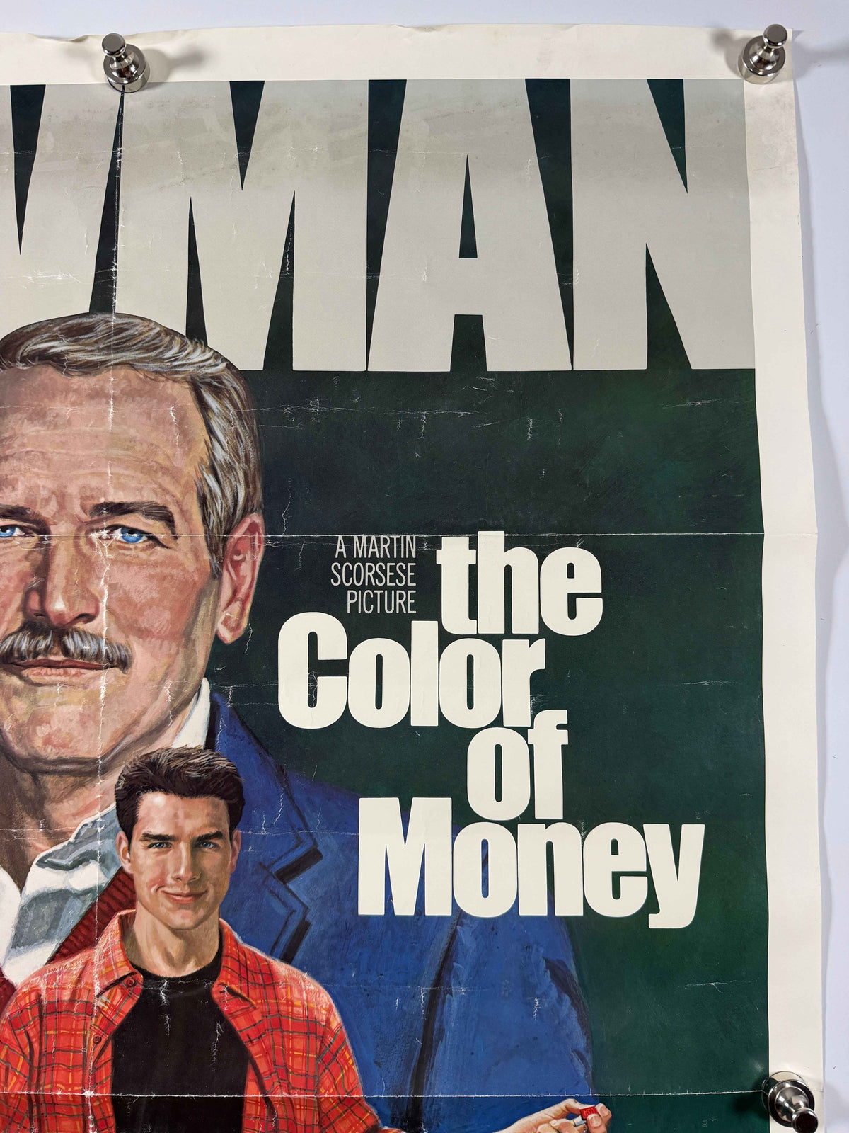 THE COLOR OF MONEY 1986 Original Movie Poster 27x41 SS Folded Now Rolled Tom Cruise