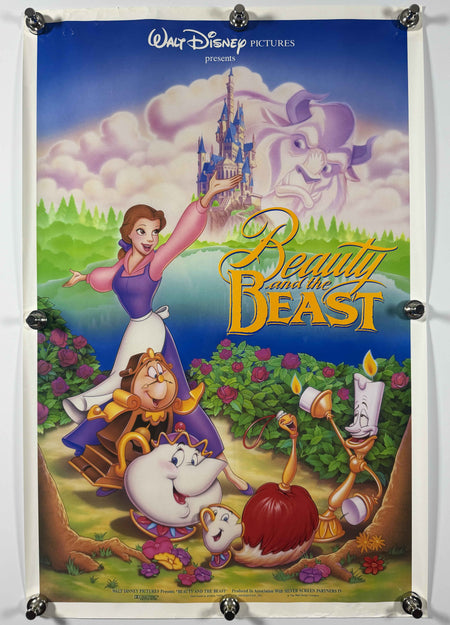 BEAUTY AND THE BEAST 1991 Cast Style Original Movie Poster 16x27 SS Rolled Walt Disney Belle Beast