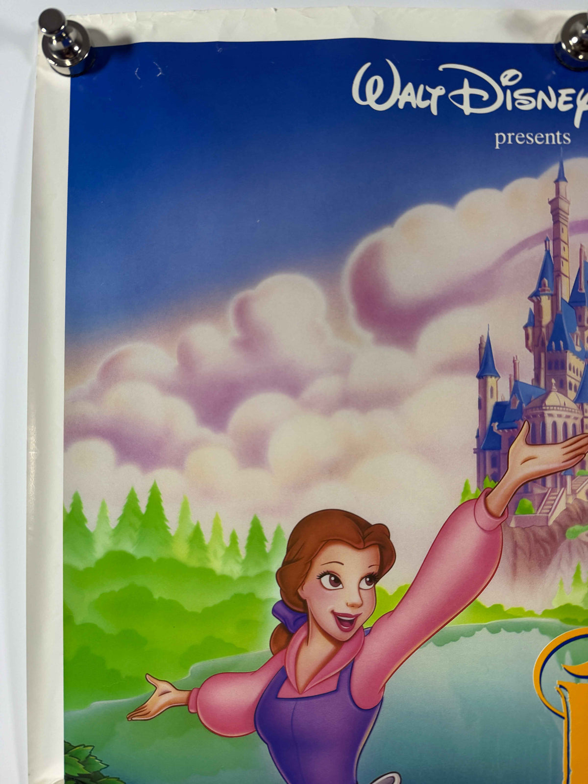 BEAUTY AND THE BEAST 1991 Cast Style Original Movie Poster 16x27 SS Rolled Walt Disney Belle Beast