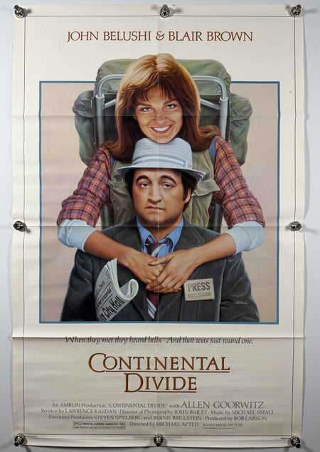 CONTINENTAL DIVIDE 1981 Original Movie Poster 27x41 SS Folded Now Rolled John Belushi Blair Brown