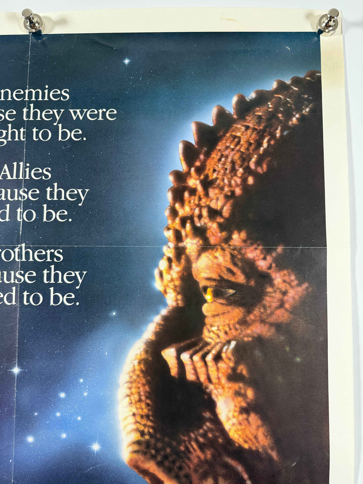ENEMY MINE 1985 Original Teaser Movie Poster 27x41 SS Folded Now Rolled Dennis Quaid Louis Gossett Jr