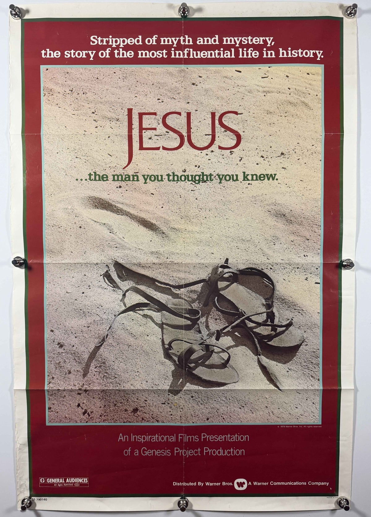 JESUS 1979 Original Movie Poster 27x40 SS Folded Now Rolled Brian Deacon Warner Bros