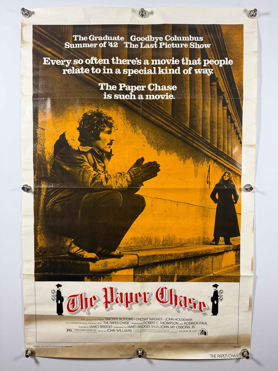 THE PAPER CHASE 1973 Original Movie Poster 27x41 SS Folded Now Rolled Timothy Bottoms John Houseman