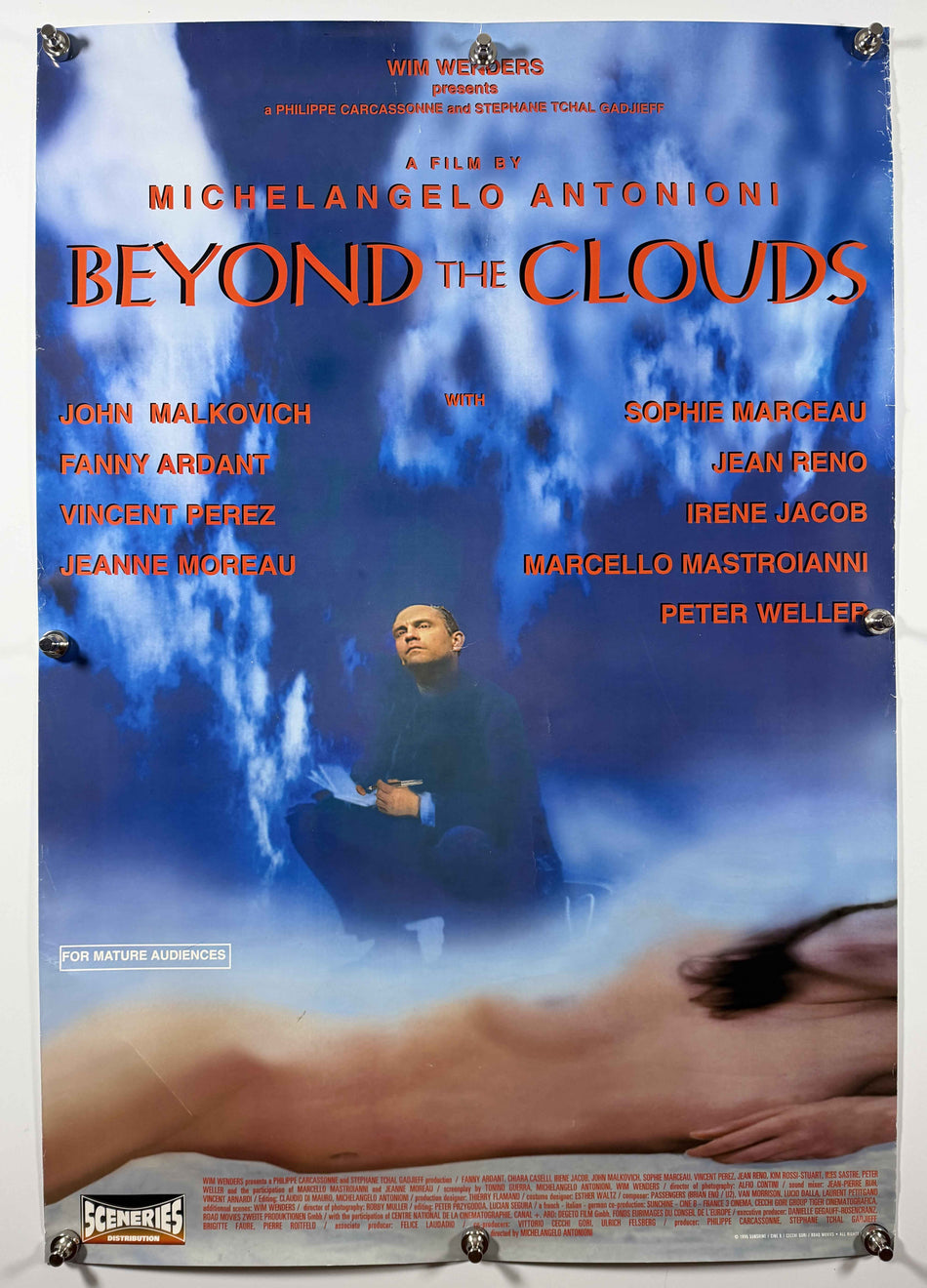 BEYOND THE CLOUDS 1999 Original Movie Poster 27x39 SS Rolled John Malkovich Sophie Marceau