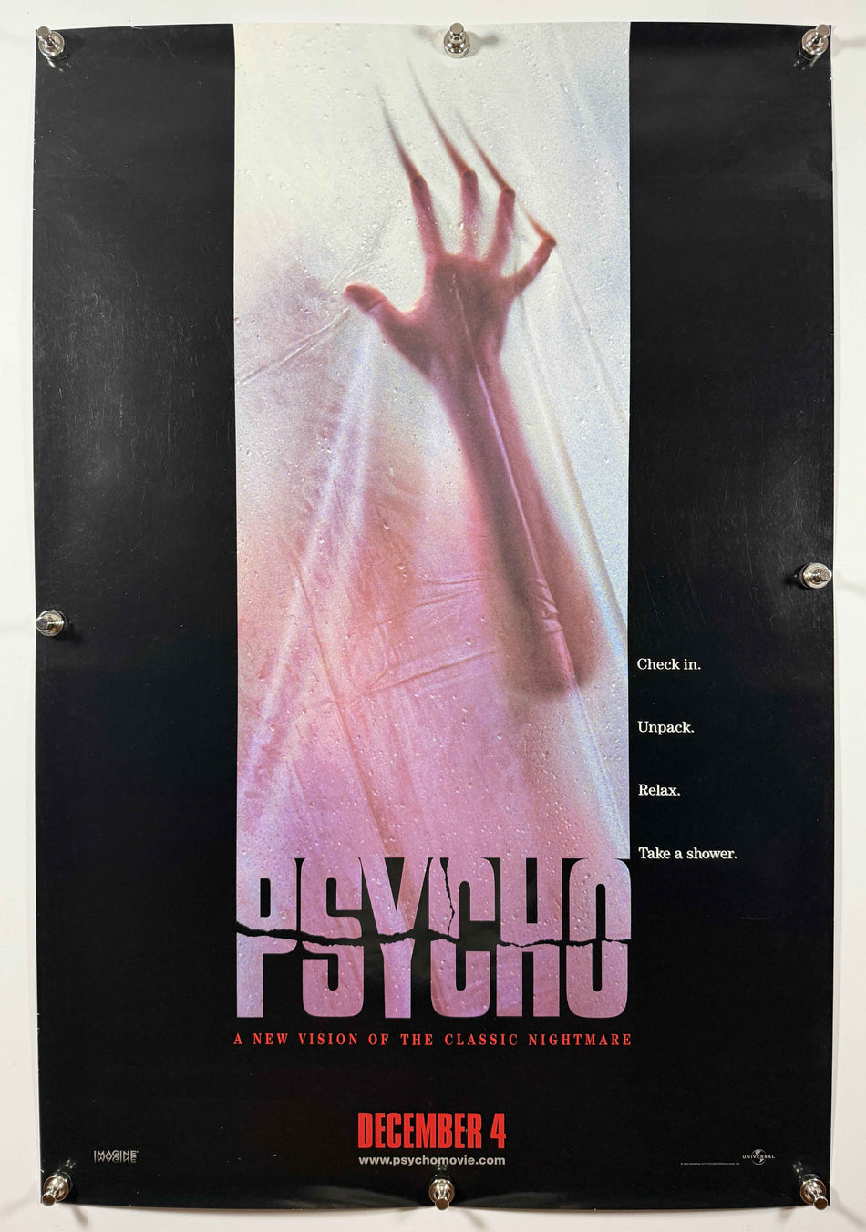 PSYCHO 1998 Original Advance Movie Poster 27x40 DS Rolled Vince Vaughn Anne Heche Gus Van Sant