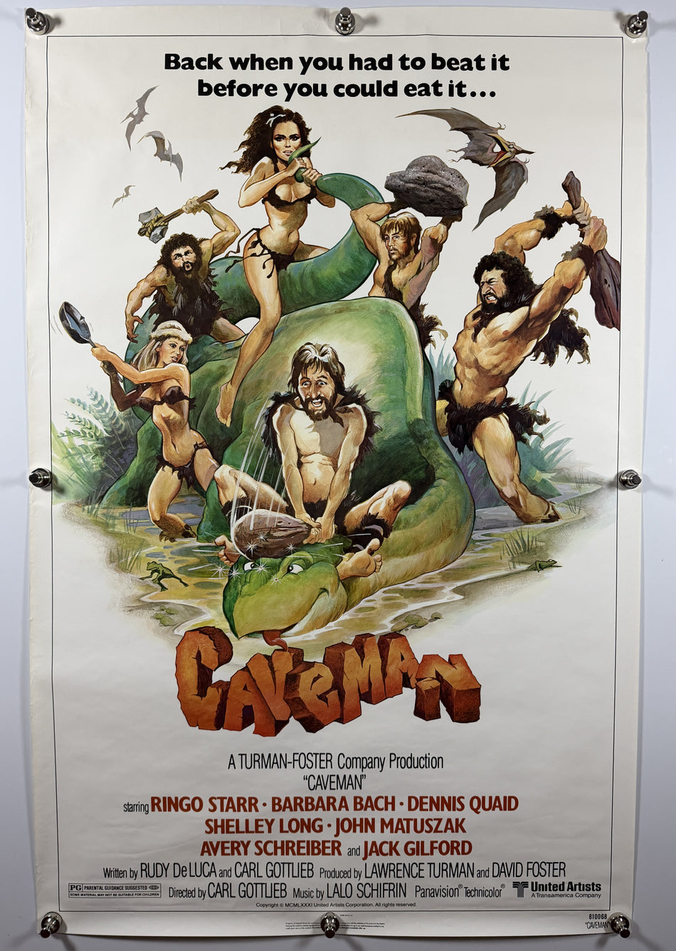 CAVEMAN 1981 Original Movie Poster 27x41 SS Rolled Ringo Starr Barbara Bach Dennis Quaid