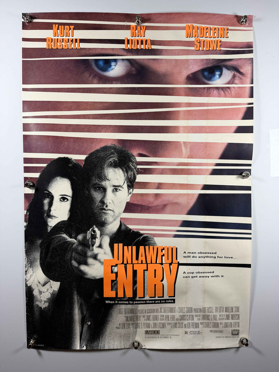 UNLAWFUL ENTRY 1992 Original Movie Poster 27x40 SS Rolled Kurt Russell Ray Liotta