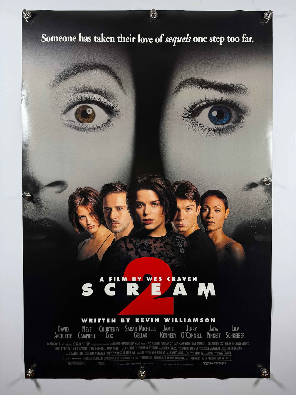 SCREAM 2 1997 Original Movie Poster 27x40 DS Rolled Neve Campbell Courteney Cox Wes Craven