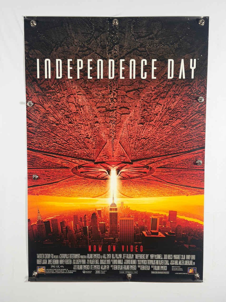 INDEPENDENCE DAY (1996) “NOW ON VIDEO” Original Movie Poster 27x40 - Joe's Geek VLT