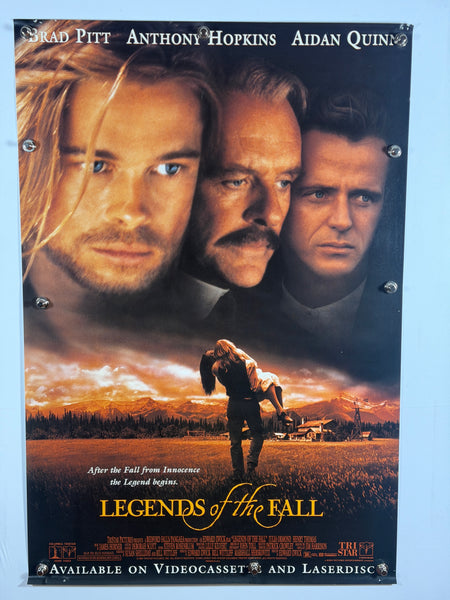 LEGENDS OF THE FALL 1994 Original Movie/Video Poster 27x40 SS Rolled Available on Videocassette & LaserDisc Brad Pitt - Joe's Geek VLT