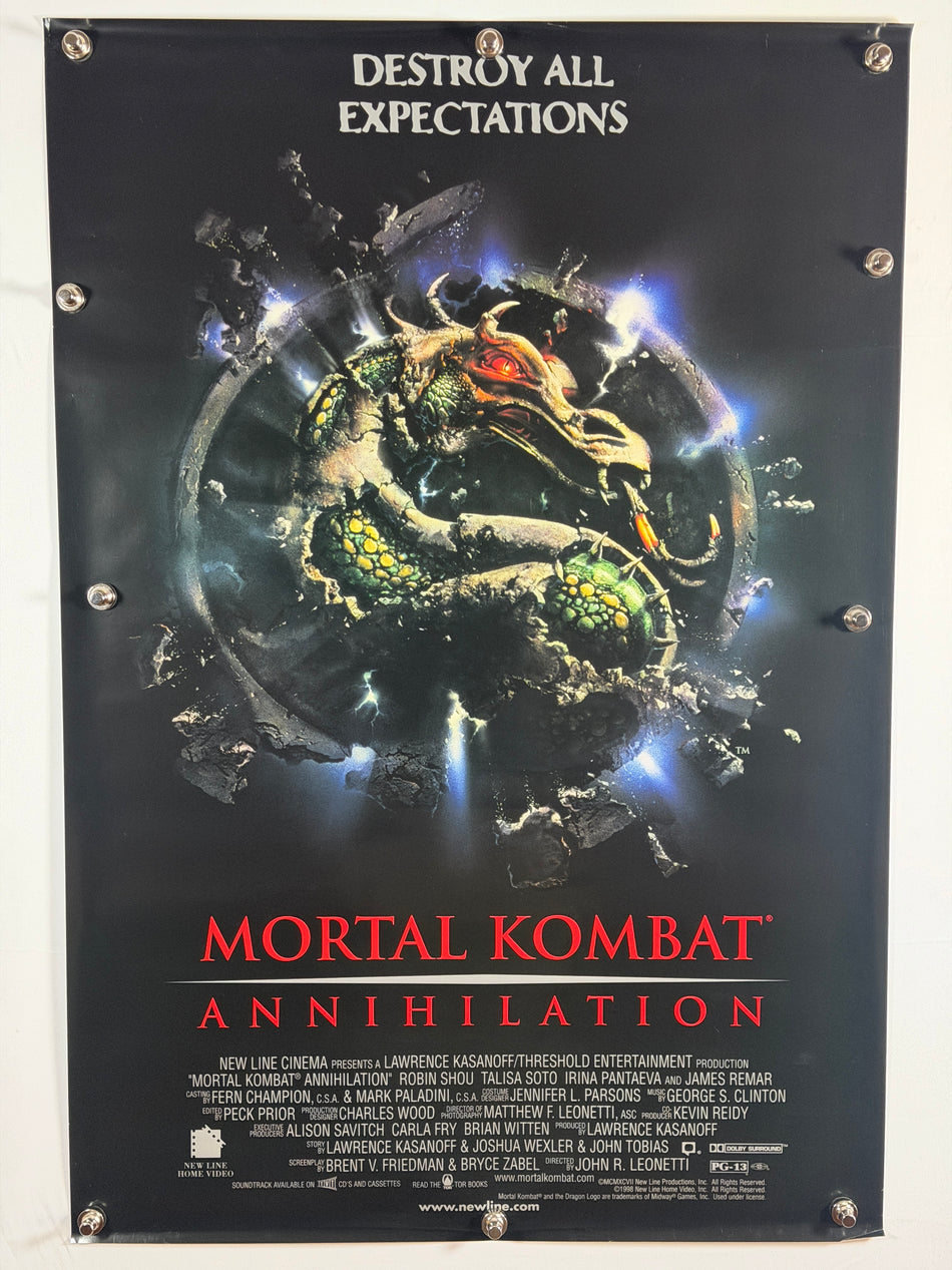 MORTAL KOMBAT ANNIHILATION 1997 Original Movie Poster 27x40 SS Rolled Destroy All Expectations - Joe's Geek VLT