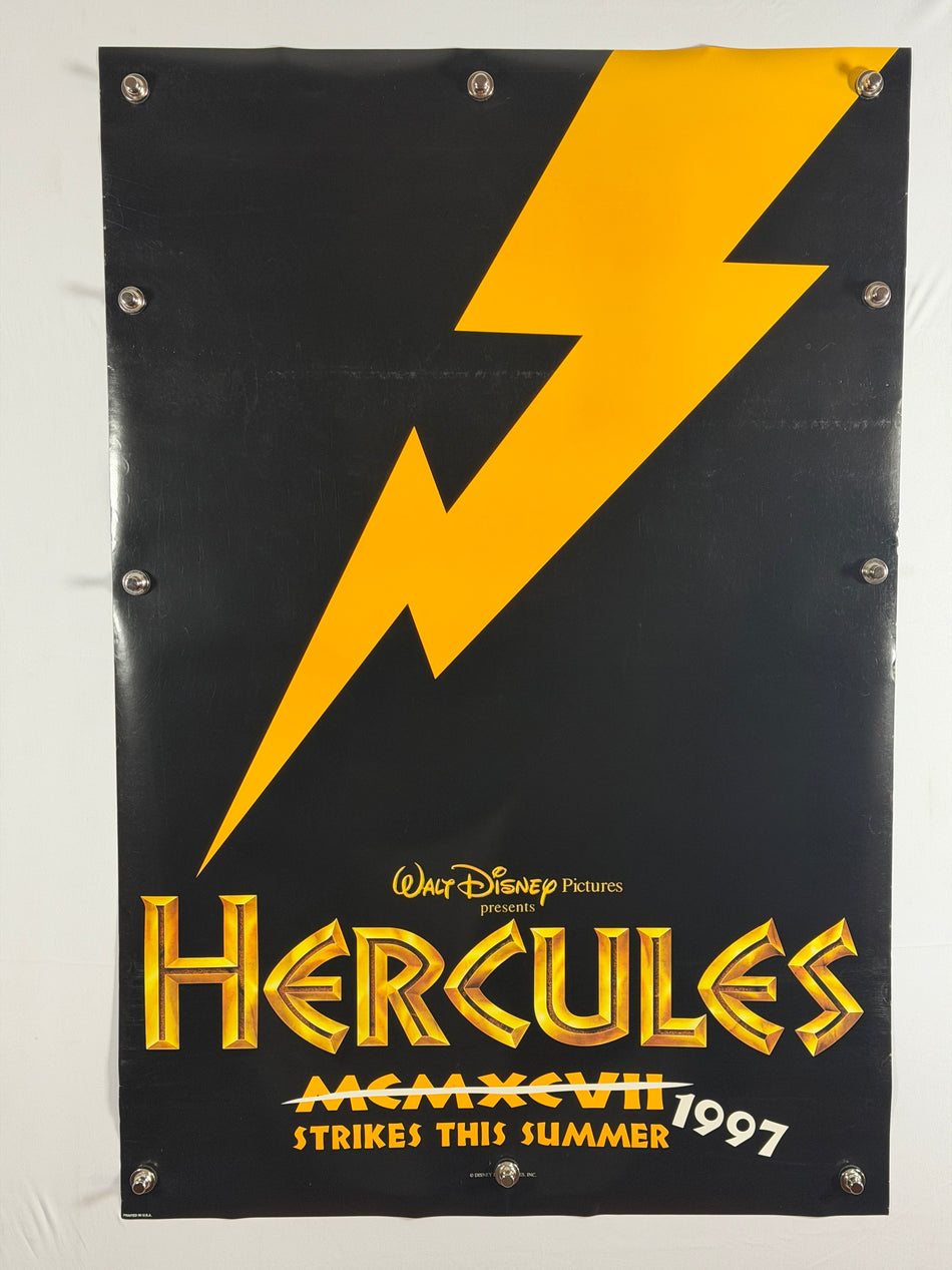 HERCULES 1997 Original Movie Poster 27x40 DS Rolled Strikes This Summer Disney - Joe's Geek VLT