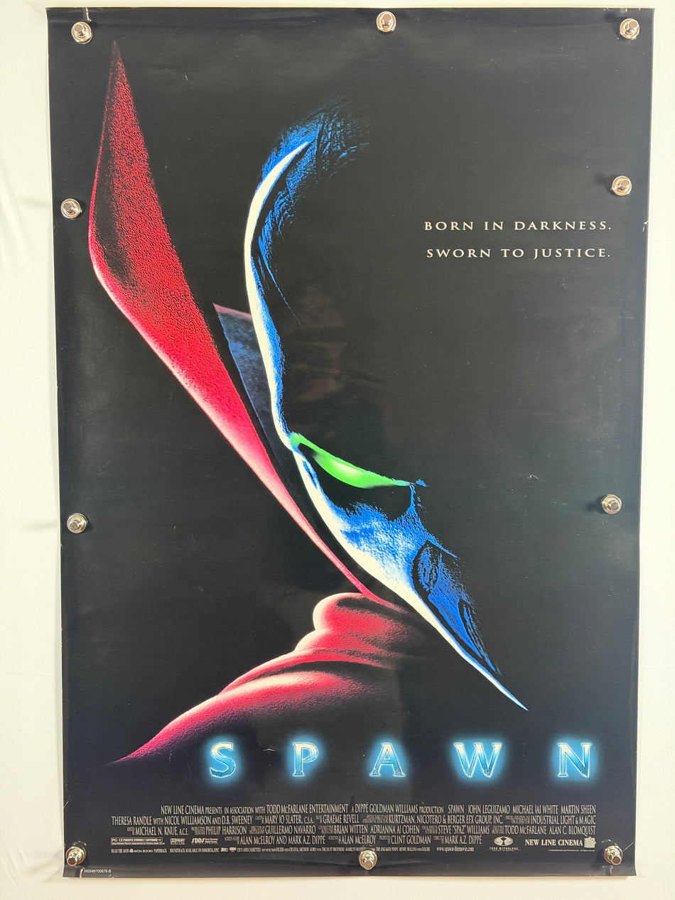 SPAWN 1997 Original Movie Poster 27x40 DS Rolled Born in Darkness Teaser Grommets Michael Jai White - Joe's Geek VLT