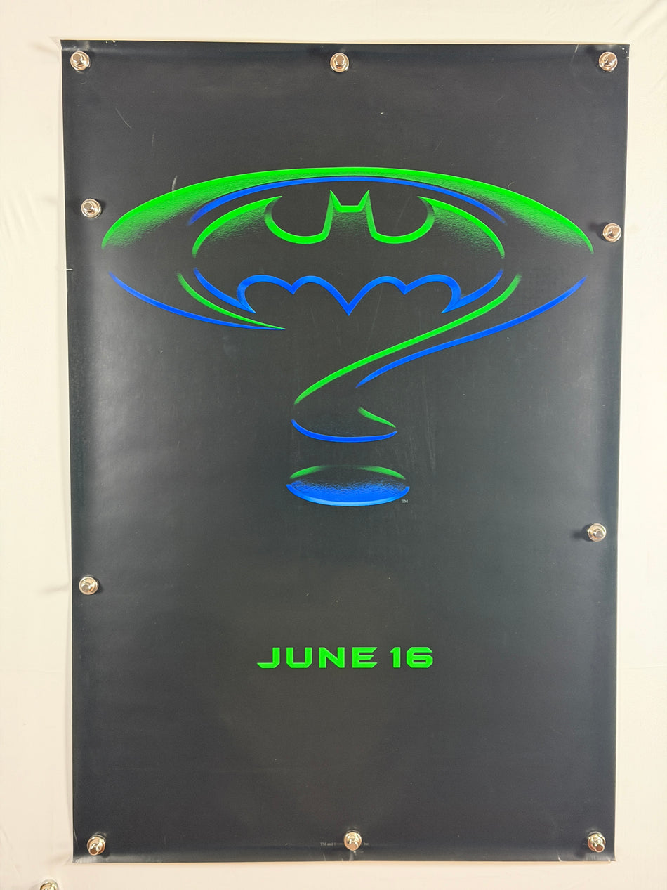 BATMAN FOREVER 1995 Original Movie Poster 27x40 SS Rolled Teaser June 16 Riddler Question Mark
