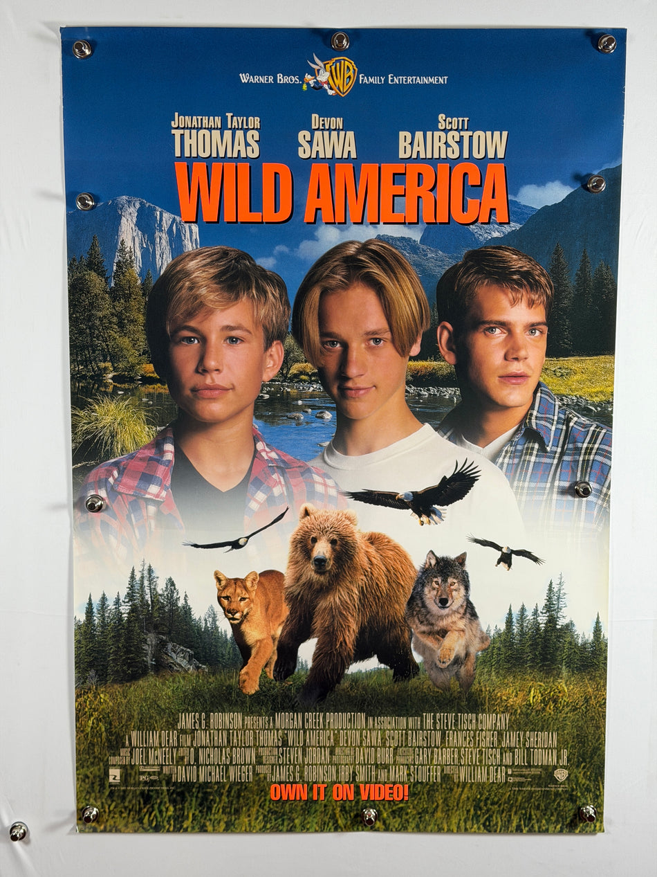 WILD AMERICA 1997 Original Video One-Sheet Poster 27x40 SS Rolled Jonathan Taylor Thomas