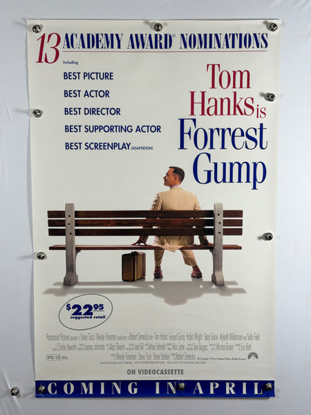 FORREST GUMP 1994 Original Video Release Poster 27x40 SS Rolled Coming in April Tom Hanks - Joe's Geek VLT