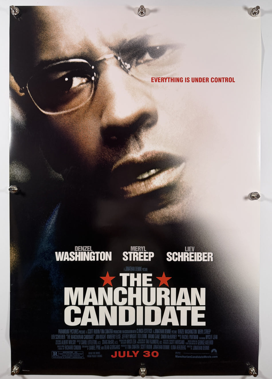 THE MANCHURIAN CANDIDATE 2004 Original Movie Poster 27x40 DS Rolled Style B Denzel Washington