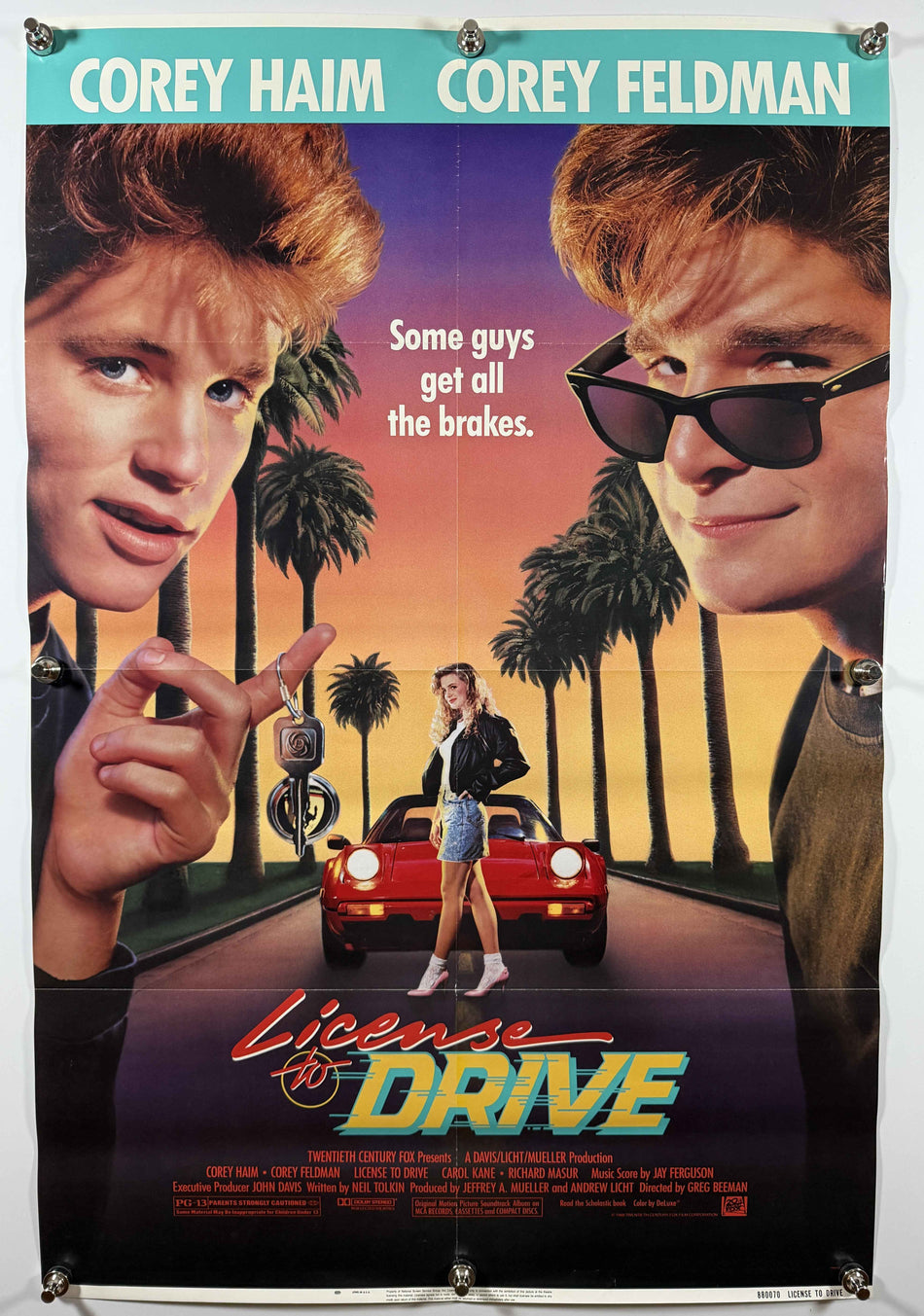 LICENSE TO DRIVE 1988 Original Movie Poster 27x40 SS Folded Now Rolled Corey Haim Corey Feldman