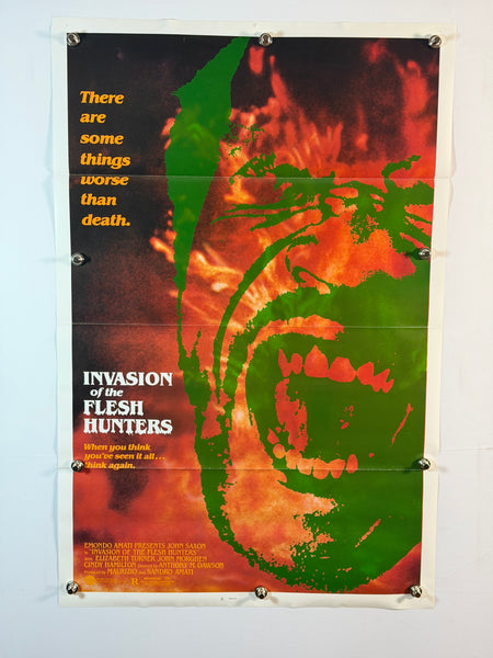 INVASION OF THE FLESH HUNTERS 1980 Original Movie Poster 27x41 SS Rolled John Saxon - Joe's Geek VLT