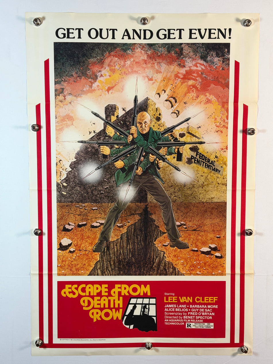 ESCAPE FROM DEATH ROW 1973/1981 Original Movie Poster 27x41 SS Rolled Lee Van Cleef - Joe's Geek VLT
